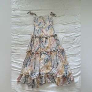 Ruffled Tiered Maxi Dress in Red and Yellow for Cocktail Events